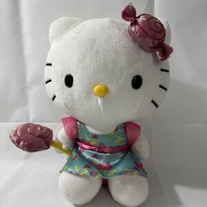 Sanrio 2013 Hello Kitty Plush Doll 10 Inch Lollipop & 2010 Hello Kitty Ice Cream